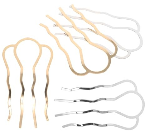 POPETPOP 4pièces Lot de Épingles à Cheveux Forme de U Bâtonnets Vintage Métal Accessoires pour Chignon de Mariée Épingle Classique pour Femmes