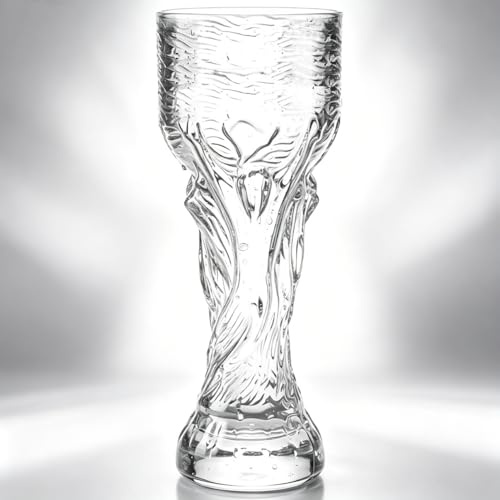 Wapasezyar WM ölglas-set, 350–850 ml Hercules Pokal & fotboll tumbler, kristallglas ölkrus för publik Viewing, fotbollsfest, perfekt för öl, cocktails, drycker (350 ml)
