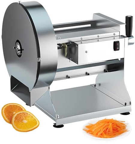 Tagliaverdure Elettrico e Manuale per Professionisti, Affettatrice per Tranciare e Julienne in Acciaio Inox, Attrezzatura Professionale per Ristorante, Casa e Bar