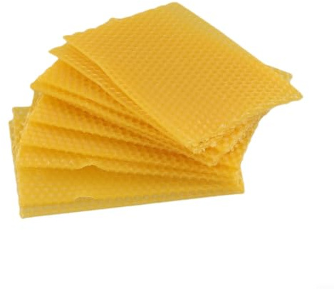 Hojas de base de cera de abeja, paquete de 30 unidades naturales para panales para colmenas Langstroth, base de cría con cable diagonal de 13,3 x 9 cm para suministros de apicultura