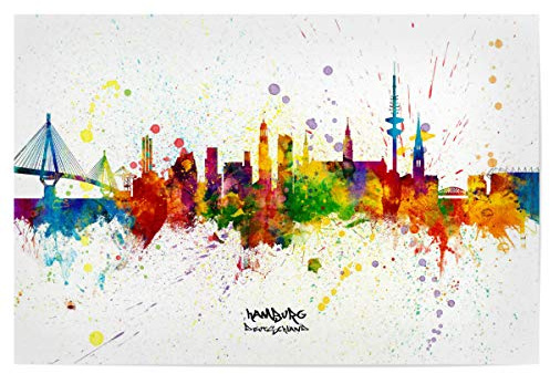 artboxONE Poster 30x20 cm Städte Hamburg Germany Skyline Splash - Bild Hamburg Cityscape Germany