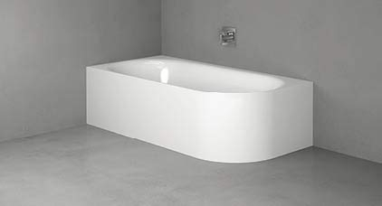Bette Lux Oval IV Silhouette Eck-Badewanne 175x80x45cm, 2 Rückenschrägen, Einbau in Ecke Links, 3425CERVS, Farbe: Weiß - 3425-000CERVS