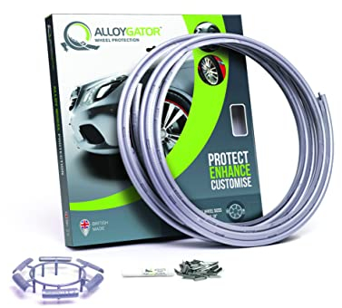 AlloyGator Felgenschutz Silber – Schützt vor Bordsteinschäden & Kratzern | Passend für Felgen bis 19 | Für alle Fahrzeugtypen | Ohne Klebstoff | 15 Farboptionen