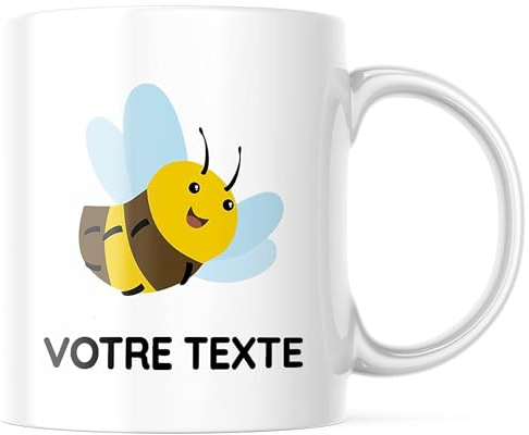 Bienen-Tasse mit Namen personalisiert, Keramik 330 ml | Tasse mit Bienen-Motiv und Wunschname – Geschenk für fleißige Bienchen, zum Muttertag und Geburtstag