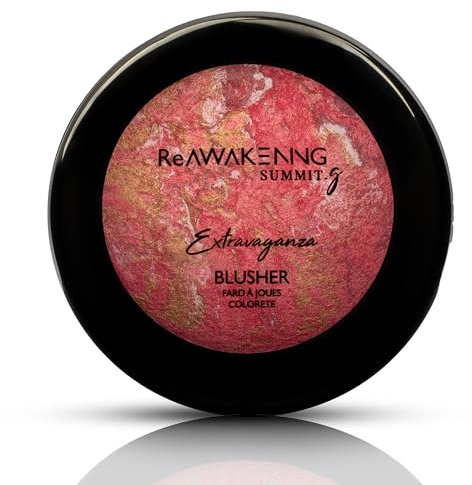 SUMMIT.g Extravaganza Multi-Tone Highly Pigmented Paraben Free Skin Friendly Powder Blush All-Day Wear Powder Blusher Radiant Glow Buildable Makeup Formula Blendable Shimmery Finish, Pink Gold 9g