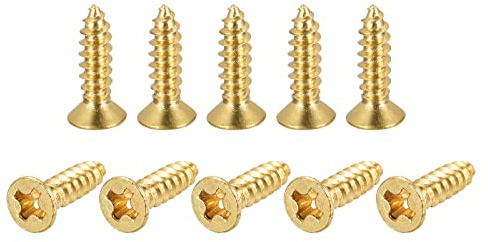 sourcing map Laiton Bois Vis M3x12mm Cruciforme Tête Plaque Autotaraudant Connecteur pour Porte Cabinet Bois Meubles 30Pcs