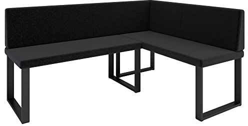 FURNISTAR Eckbank AKIKO METAL - Eckbankgruppe für Ihrem Esszimmer, Küche modern, Sitzecke, Essecke. Perfekt für Küche, Büro und Rezeption. Solide und starke Verarbeitung. (INARI 100, 196x142cm rechts)