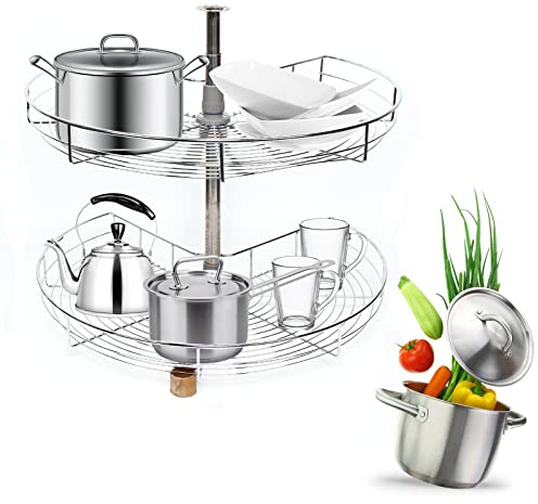 Eisen Schrank Karussell 2 Etagen Küchenschrank 270° Ecke Korb Drehschwenkkarussell Küche Doppelschicht Drehbeschlag Schwenkbeschlag Küche Drehböden