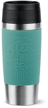 Emsa N20210 Travel Mug Classic Isolierbecher 0,36 Liter | neuer Komfort-Schraubverschluss | Edelstahl | 4h heiß und 8h kalt | 100% dicht | spülmaschinenfest | 360°-Trinköffnung | Petrol