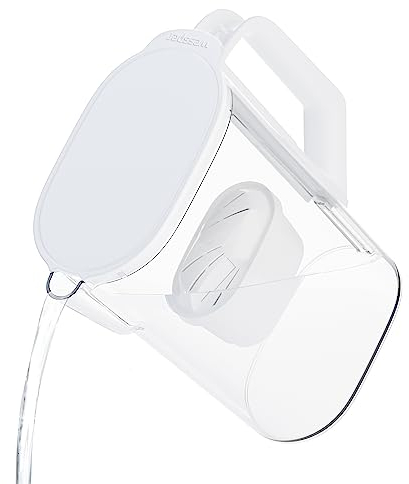 Wessper Jarra con filtro de agua Para puerta de frigorífico 2,7 l, jarra de agua con filtro de agua de carbón activado Compatible con cartuchos de filtro Brita Maxtra - Blanco