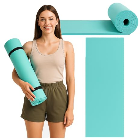 molti Campingmatta matta med aluminiumbeläggning 180 x 50 cm värmeisolerande lätt för camping, yoga, tältmatta, sovmatta, campingunderlägg, tjocklek 0,5 cm och 1 cm (grön, 180 x 50 x 1 cm)