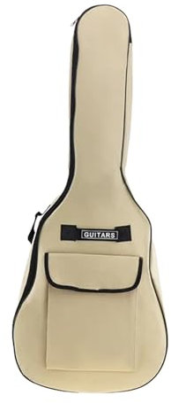 Baoblaze Gitarrentasche, Gitarrenkoffer, Tragegriff, Reise-Oxford-Stoff, E-Gitarren-Staubschutz, Gitarren-Gigbag für Notebook-, Beige