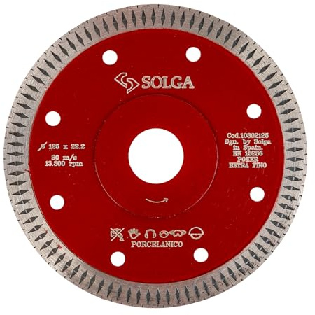 SOLGA Diamanttrennscheibe Poker Turbo - 125mm - 22,23mm - 1,2mm - Fliesenscheibe für Granit, Feinsteinzeug, Fliesen - Winkelschleifer 125 Scheiben