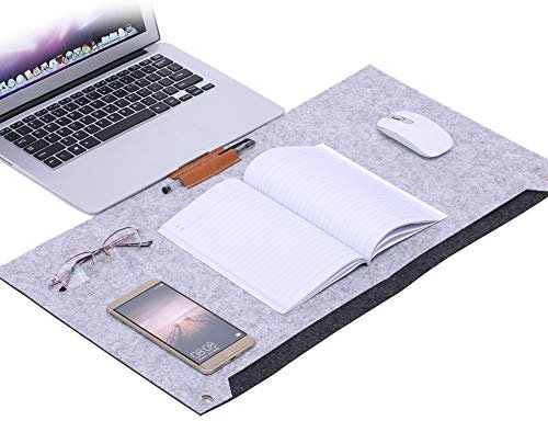 Akozon Vgeby1 Multifunktionale Arbeitsplatz-Schreibtischunterlage, Filz, Büro-Schreibtisch-Mauspad, Computermatte, Garagen-Schreibtischunterlage, Grau, neu. (hellgrau)