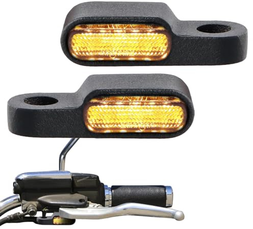 Litinliv 2pcs E24 Mini Motorcycle LED Indicator, 12V Universal LED Turn Signal Lights, Motorbike Indicators, Waterproof Blinkers Indicators for Motorcycle Cruiser Chopper Street Bike