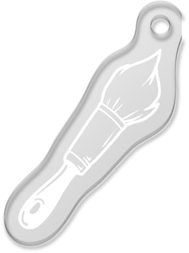 Azeeda 'Paintbrush' Shaped Clear Acrylic Keyring (AK00082077)