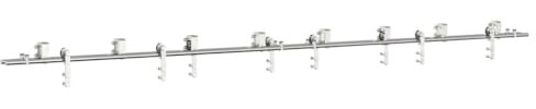 vidaXL Kit Binari Porta Scorrevole 400 cm Acciaio Inossidabile Argento