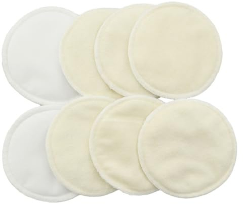 Toyvian Stilleinlagen Wiederverwendbare Auslaufsicher aus Bambus Waschbare 8 Stück und Weich Brustwarzenpolster Tpu und Mikrofaser Material für Stillende Mütter