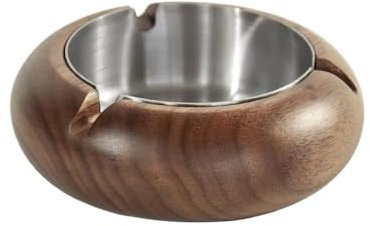 TCDHICY Aschenbecher Holzaschenbecher, Desktop-Aschenbecher, Abnehmbarer Aschenbecher mit Edelstahleinlage, for drinnen und draußen, Tisch, Terrasse, Zuhause, Büro usw Desktop-Aschenbecher