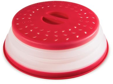 Libbi Lou Microwave Cover for Food Collapsible Microwave Splatter Cover with Steam Vents Microwave Colander BPA Free - One Colour Sent at Random