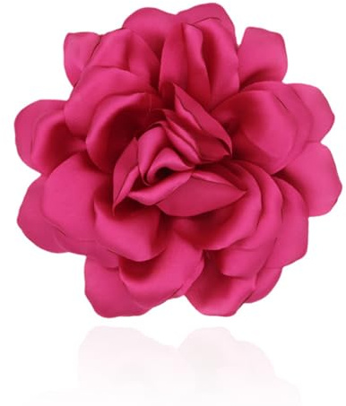 ZUWIJEQ 1 Pcs Rosen-Blumenbrosche, große Musselin-Brosche, Haarspange,klassisch,elegant,handgefertigt,Blumenbrosche,geeignet für Hochzeit,Party,Tanz,für Damen,Mädchen,elegante Anstecknadel,Accessoires