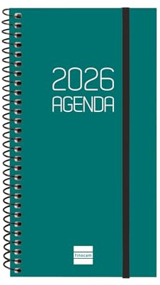 Finocam - Kalender med DuoBand 2026 anteckningsblock 1 dag sida januari 2026 - december 2026 (12 månader) röd spansk