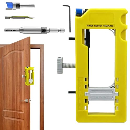 Door Hinge Jig, Easy to Install Hinge Jig with Accessories, Door Lock Installation Kit Fits for 3-5 Inch Length, Radius 1/4 or 5/8 Inch