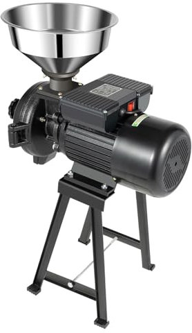 Mulino elettrico per mangimi, mulino per cereali, macinino fagioli, macchina con imbuto, adatto per impianti di lavorazione del grano, supermercati/ortaggi