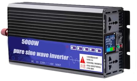 Inverter a Onda sinusoidale Pura da 72 V a 220 V, 2300 Watt, convertitore da 12 V - 72 V CC a 110 V 220 V CA per elettrodomestici, Camper, Campeggio, Inverter per Auto con 2 Prese CA e displ