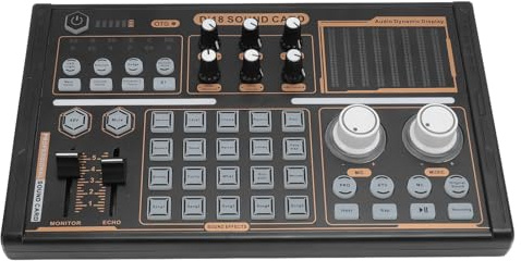 Zunate Carte Son DJ18 Live, Table de Mixage Audio Bluetooth Portable avec 12 Effets Sonores et 20 Effets Ambiants, Réduction Intelligente du Bruit, pour Enregistrement en Direct,
