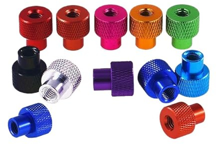Rändelmutter, M2-M10 Aluminiumlegierung Rändelmuttern Handgriffknopf Schrittmuttern(R blue,M2.5(2pcs))