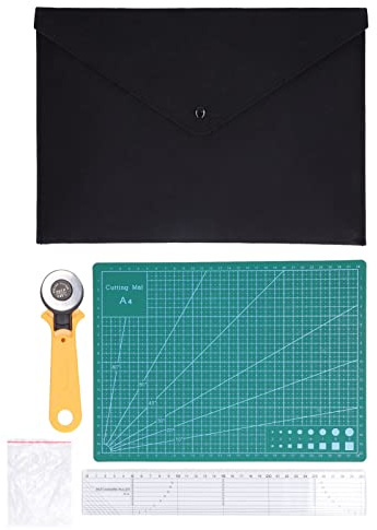 Ensemble de tapis de couture auto-cicatrisant, tapis de découpe format A4 transparent avec cutter rotatif de 45 mm, ensemble de couteaux artisanaux à boutons sûrs pour bricolage,
