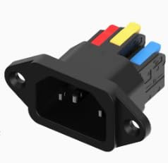 TNSLAND Prise C14 IEC 320 2PCS – Connecteur Alimentation Encastrable 3 Broches Sans Soudure, Connecteur Rapide Clip On pour PC Écran Imprimante, Connexion Stable, Installation Facile