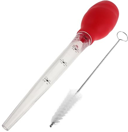 VALICLUD Silicone Turkey Baster with Cleaning Brush Small Baster for Beef Chicken Slow Cooking Marinating Easy to Clean Versatile Kitchen Tool
