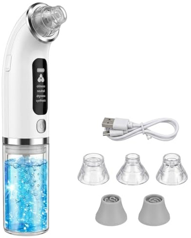 Extracteur de points noirs, nettoyeur de pores, aspirateur sous vide avec réservoir d'eau visible pour le visage, aspirateur électrique, aspirateur de boutons contre l'acné, impuretés, 4 modes