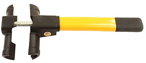FILFEEL Cerradura del Volante con 2 Llaves, Cerradura en T Portátil Universal Antirrobo para la Mayoría de los Automóviles, Amarillo para Mayor Seguridad