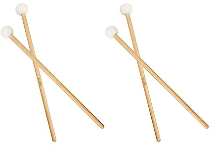 Mokamika 4 piezas doble cabeza tambor platillo gong mazo suave palillos mazo varillas de fieltro martillo 385 mm