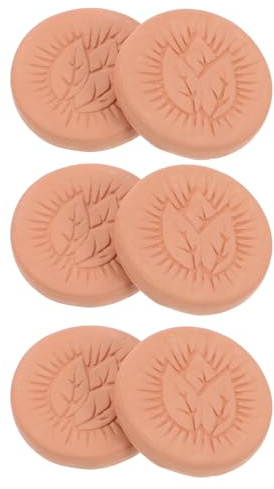 SHINEOFI 6 Pièces Disque Humidificateur en Terre Cuite Marron de Feuille pour Biscuits et Pâtisseries, Contrôle D'humidité Élégant, Conserve la Saveur Originale, pour Stockage de Cigares