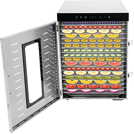 Essiccatore in acciaio inox, 16 livelli, 1500 W, con timer, display touch 30-90 °C