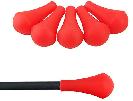 SHARROW 25 Stück Sicherheit Gummi Pfeilspitzen Broadheads 6mm 8mm Ersatzpfeilspitze Projektilspitzen für Bogensport Bogenschießen Spiel Sport Training (Typ 2: Rot, ID: 6mm)