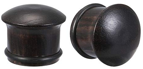 ZeSen Jewelry 2g - 9/16 inch Sandelholz Ohr Plug Holz Rotbraun Ear Gauges Pilzform Ohrdehner Set