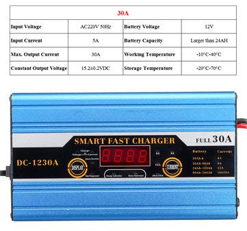 C-Funn 20A / 30A / 40A Batterie Blei-Säure 20Ah bis 200Ah Smart Charger Multifunktion für Auto Motorrad LCD Display - 30A
