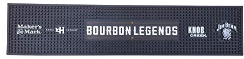 Bourbon Legends Bar Mat Spill Rail Offiziell lizenzierte Matte – 59,7 x 12,7 cm – Maker's Mark, Basil Hayden, Knob Creek, Jim Beam