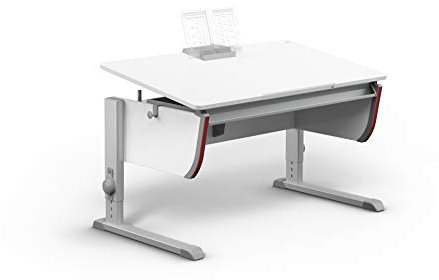 moll Joker Kinderschreibtisch höhenverstellbar | mitwachsend, ergonomisch & neigbar für aufrechtes Sitzen | ideal für Schulkinder | Schreibtisch weiß optional mit Schublade | Made in Germany