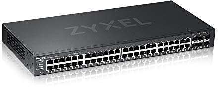 Zyxel 44-Port Gigabit Ethernet Layer 2 Managed Switch mit 4 Gigabit Combo Ports + 2 SFP und Hybrid Cloud Mode [GS2220-50]