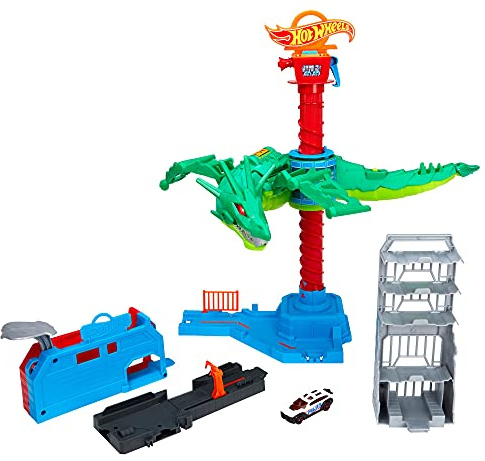 Hot Wheels City Dragón Air Attack Pista de Coches de Juguete, Incluye 1 vehículo (Mattel GYV95)