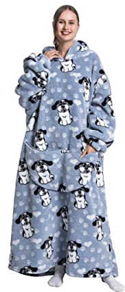Pterygoid Extra Long Oversized Blanket Hoodie,Wearable Hooded Blanket Adult for Women and Men,Hoodie Blanket with Pocket,Fluffy Throw Sweatshirt