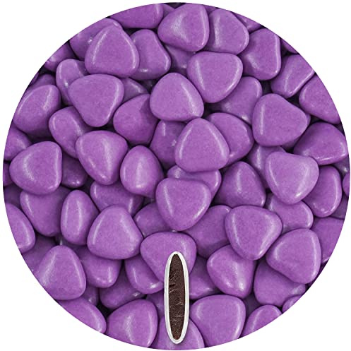 EinsSein 0,5kg Corazones de Chocolate boda bautizo púrpura brillante - dulces, caramelos para candy bar - corazon bombones para boda comunión - decoración de mesa - wedding favours