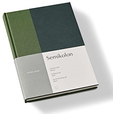 Semikolon 368718 Notizbuch Natural Affair A5 blanko - 176 Seiten, cremeweißes Papier - Lesezeichen - Botanic