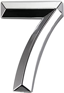 2.8in 3D Numero civico, numero civico ABS, numero civico autoadesivo, per porta, cassetta delle lettere, interno ed esterno, anticorrosione e antiruggine, resistente alle intemperie,7cm(argento 7)